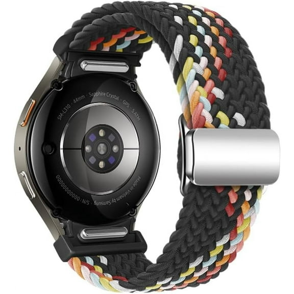 One Click No Gap Magnetic Braided Bands for Samsung Galaxy Watch 7 FE 6 4 5 Band 40mm 44mm/Watch 6 4 Classic 47mm 43mm 42mm 46mm/Watch 5 Pro 45mm, 20mm Elastic Nylon Sport Strap Men Women