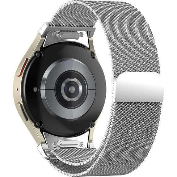 One Click No Gap Metal Band for Samsung Galaxy Watch 7 6 band 40mm 44mm Women Men,Galaxy Watch 6 Classic Band 47/43mm, Stainless Steel Magnetic strap for Galaxy Watch 5 4 band/5Pro/Watch 4 Classic