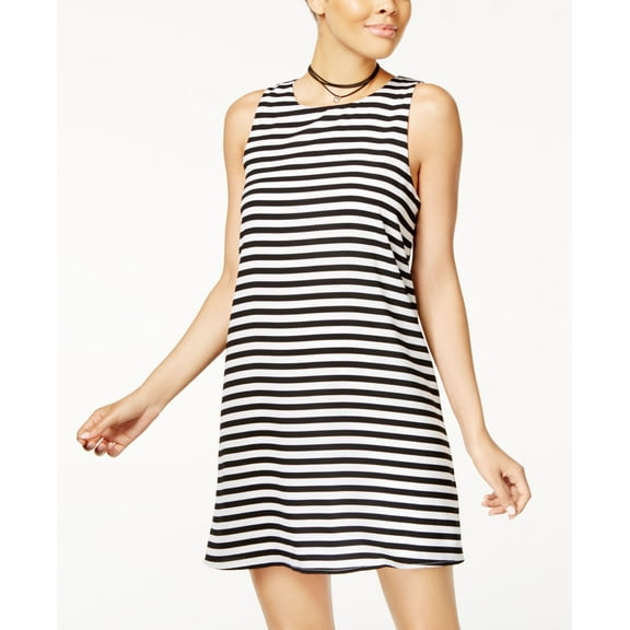 One Clothing Juniors Striped A Line Dress Blackivory XL