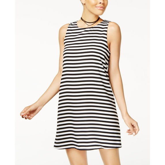 One Clothing Juniors Striped A Line Dress Blackivory XL