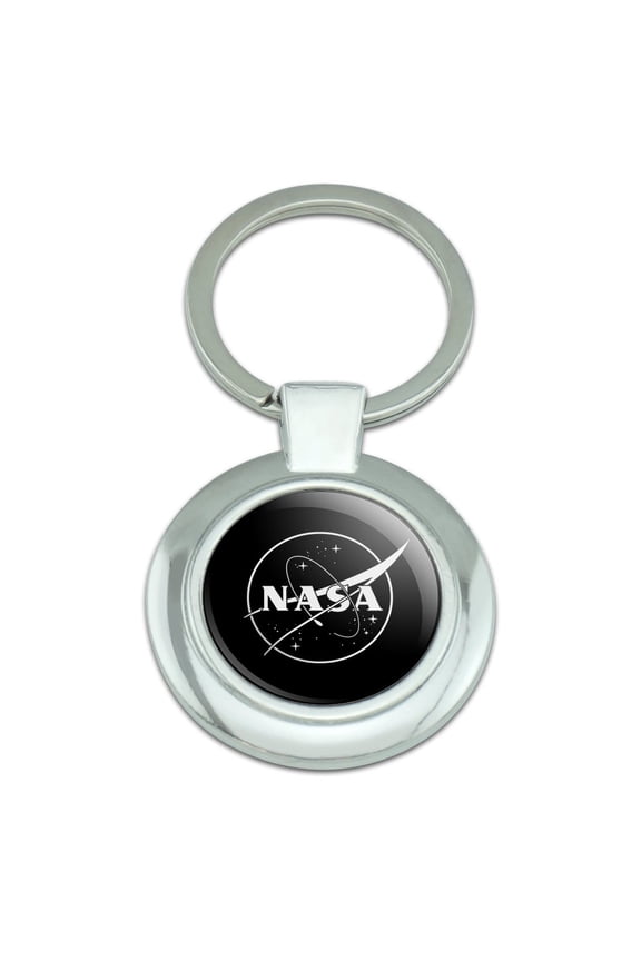 One Color Meatball Logo Keychain Classy Round Chrome Plated Metal