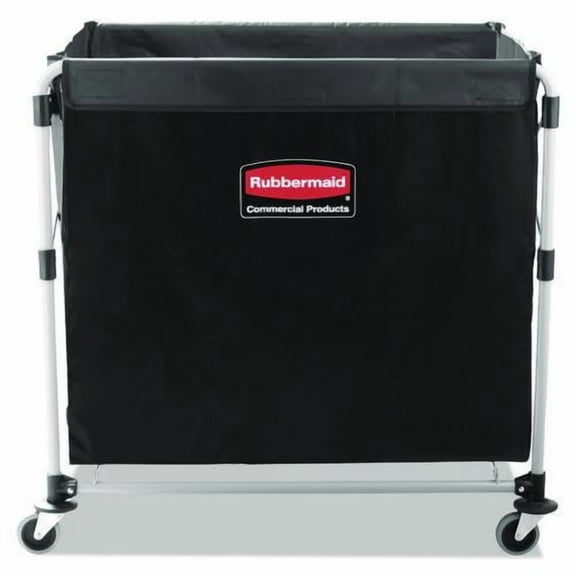 One-Compartment Collapsible X-Cart, Synthetic Fabric, 9.96 cu ft Bin, 24.1" x 35.7" x 34", Black/Sil | Bundle of 2