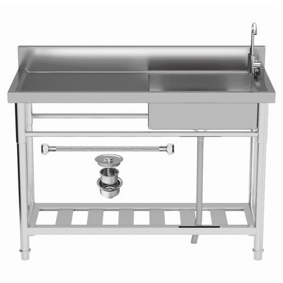 One Compartment Sink, 44 lb Lightweight Frame, Durable Build, Stainless Wash Basin (Single Bowl), Laundry Sink Dedicated to Stained Clothes, Boot Scrub, Household Tasks