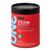 One Condoms Tattoo Touch | 36 Pack | Ribbed & Textured Latex Condoms for Advanced Stimulation | 3 Unique Designs | Worlds First Tattoo Inspired Condoms | NonToxic, Non-GMO | Triple Tested