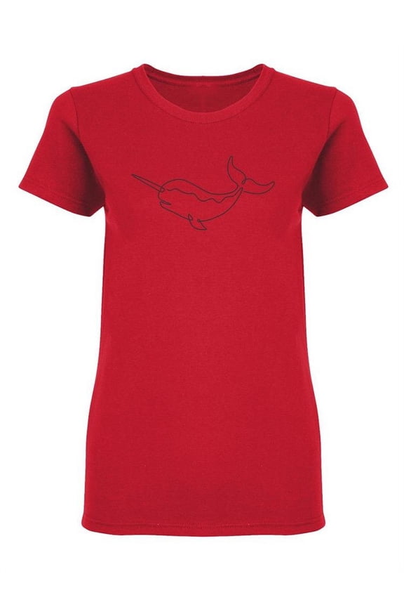 One Continuous Line Narwhal Shaped Tee Women's -Image by Shutterstock