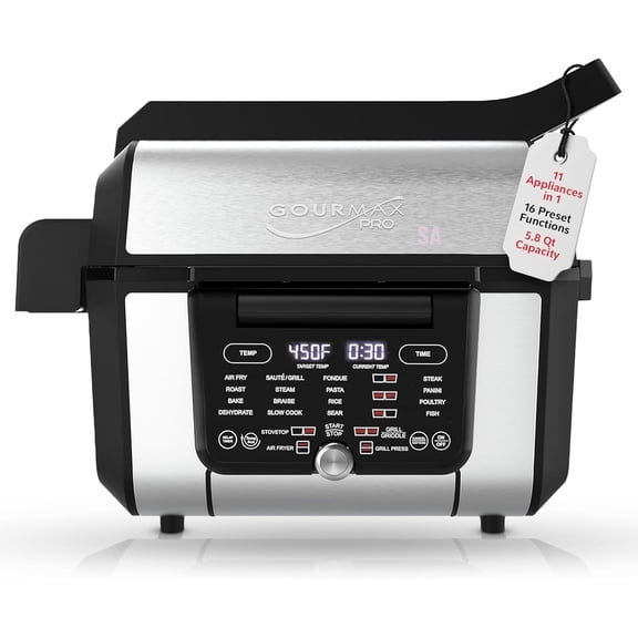 One Cooking Device - All-in-One Oven, Smokeless Grill, Air Fryer, Griddle, Cooker & More  16 Preset Functions, Smart Temperature Control, Dual Surface, Dishwasher Safe, 1500W