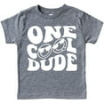 thumbnail image 1 of One Cool Dude Retro Boys First Birthday Shirt & Bodysuit for Boys Granite Heather Shirt 12 Months, 1 of 2