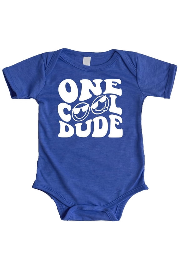 One Cool Dude Retro Boys First Birthday Shirt & Bodysuit for Boys Vintage Royal Bodysuit 12 Months