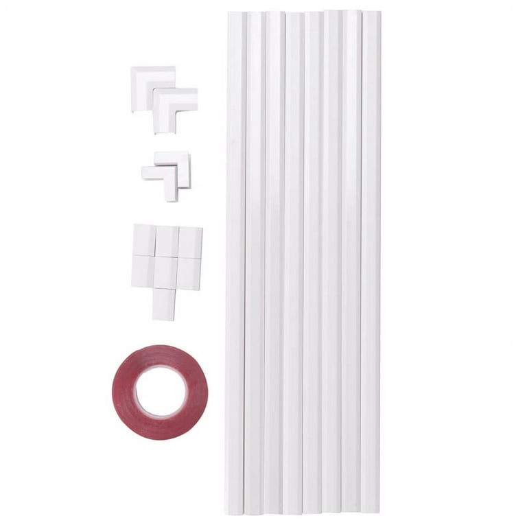 On-Wall Cable Concealer Kit Hides TV Cords, 4X 11 inch White Cable