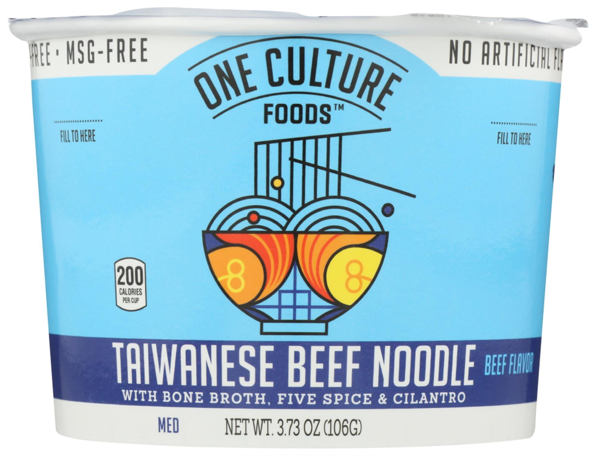 One Culture Foods Taiwanese Beef Noodle Cup, 3.73 Oz
