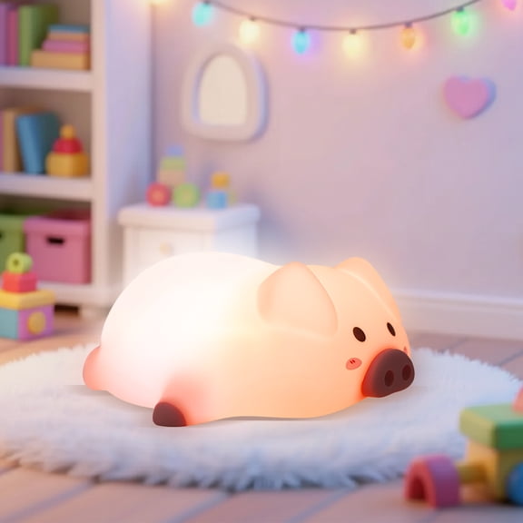 One Cute Little Pig Night Light,Featuring RGB Color Changing Modes,USB Powered,Touch Control,and Soft Lighting A Perfect Birthday Gift and Ideal For Bedroom Lighting,Pink