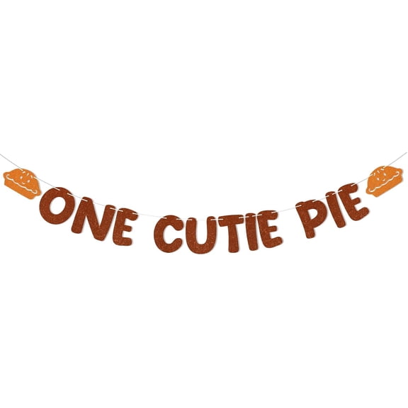 One Cutie Pie Banner - Pumpkin Pie 1st Birthday Party Decorations Fall Thanksgiving 1st Birthday Baby Shower Party Supply