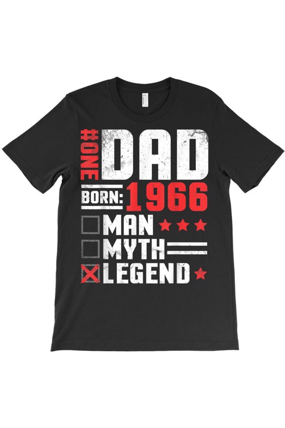 One Dad Father Born 1966 Man Myth Legend 56 Years Birthday Themed H21179 T-Shirt, for Men and Women, Up to Size 5XL