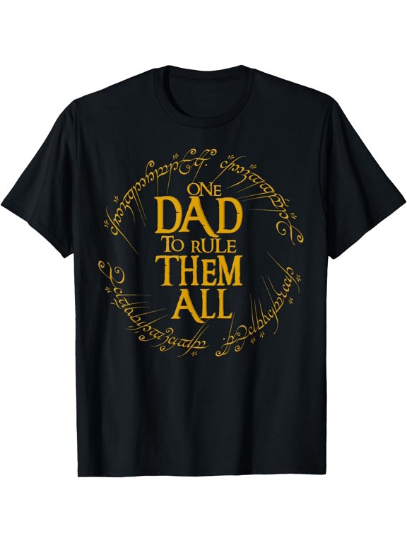 One Dad To Rule Them All Funny Fantasy Nerd Dad Graphic T-Shirt BLACK Unisex S-5XL Hot Trending Shirt, Vintage Birthday Gift