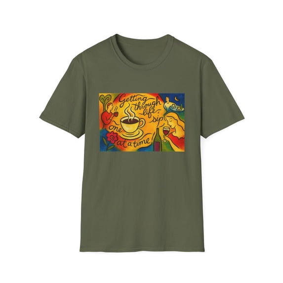 One Day At A Time T-Shirt, Aesthetic Coffeehouse Graphic Tee, Inspirational Quote Shirt, Positive Message Top, Cozy Vibe Gift, Unisex Cotton Tee