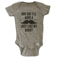 thumbnail image 1 of One Day I'll Have A Mustache Just Like My Daddy Funny Baby Bodysuit - Grey, 1 of 2