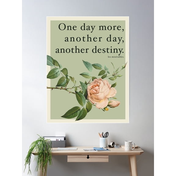 One Day More - Les Miserables Quote Poster Wall Art, Modern Wall Decor For Living Room Bedroom, 24x36 UNFRAMED