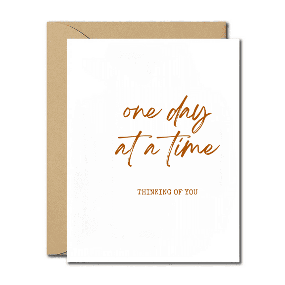 One Day at a Time Thinking of You Card Encouraging Greeting Card for Friends, Family, or Loved Ones Includes Envelope, Blank Inside, Perfect for Supportive Messages
