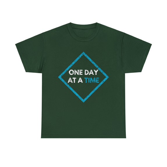 One Day at a Time NA AA Celebrate Recovery Narcotics Addiction Heavy Cotton