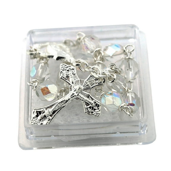 One Decade Rosary with Clear Crystal Beads