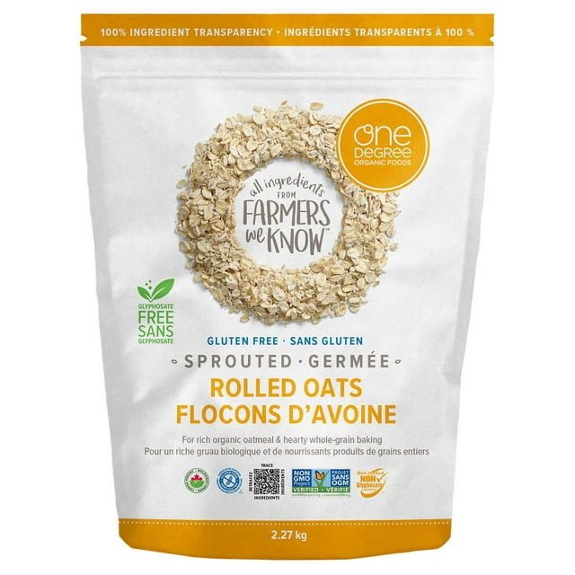 One Degree Organic Foods, Gluten Free Sprouted Rolled Oats, 2.27kg/5