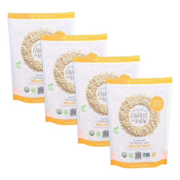 One Degree Organic Foods Gluten-Free Sprouted Rolled Oats, 24 Ounces (4 Packs)