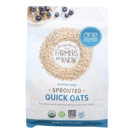 One Degree Organic Foods Organic Quick Oats - Super outed - Case of 4 - 24 oz