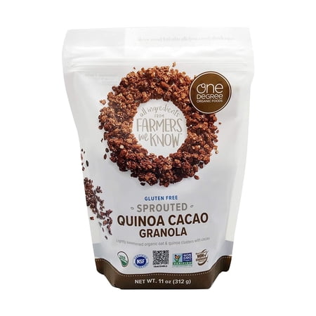 One Degree Organic Foods Organic Sprouted Oat Granola Quinoa Cacao -- 11 oz Pack of 4