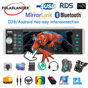 One Din Car Radio stereo Mp5 Player Smart Voice mirror link support for cellphone Android 10 & iOS RDS AM FM Bluetooth function with 4LED Camera