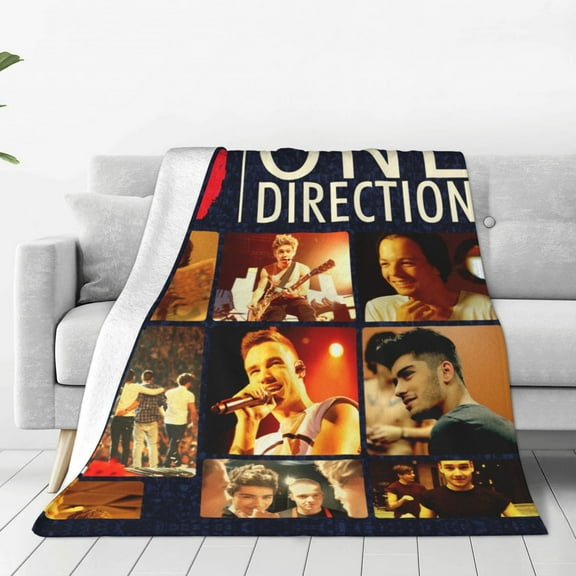 One Direction 1D Blankets Flannel Fleece Warm Soft Throw Blanket For Couch Sofa Bed Living Room All Season Decor Gift 60"X50"