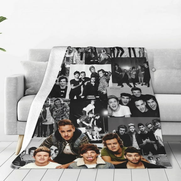 One Direction 1D Blankets Flannel Fleece Warm Soft Throw Blanket For Couch Sofa Bed Living Room All Season Decor Gift 60"X50"