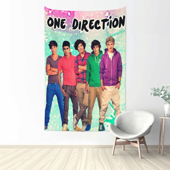 One Direction 1D Tapestry Wave Wall Hanging Home Decoration Wall Blanket Dormitory Living Room Bedroom Backdrop Poster (60x40 In)