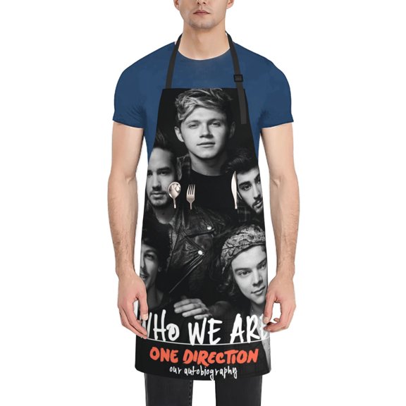 One Direction Adjustable Apron For Women Men Birthday Gifts Grilling Cooking Master Chef Bib 28 x 33 inch