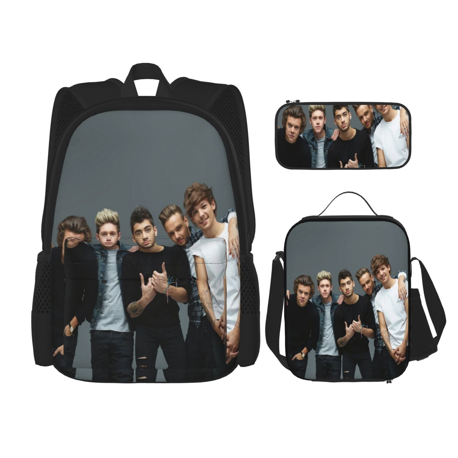 One Direction Bookbag Backpack With Lunch Box and Pencil Case 3 Piece ...