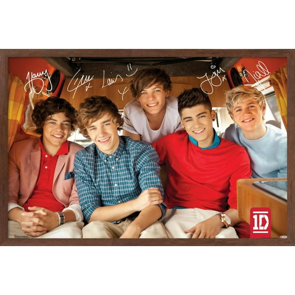 One Direction - Bus Wall Poster, 14.725" x 22.375", Framed
