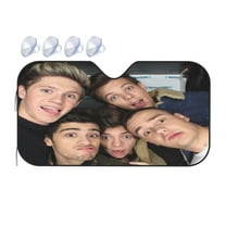 One Direction Car Front Windshield Sun Shade, Folding Auto Sunshade Blocks UV Rays Sun Visor Protector S