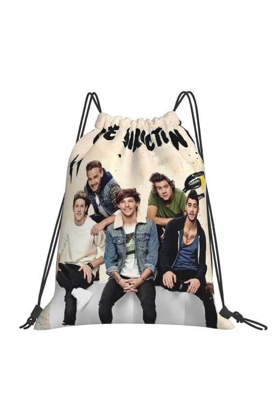 One Direction Drawstring Backpack Sport Gym Bag For Yoga Swimming Gymsack Sport Strap Pack Bag