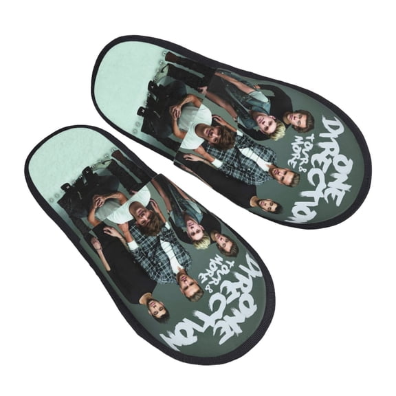 One Direction Furry Slippers For Men Women Fuzzy House Slippers Winter Anti-Slip Indoor And Outdoor Slip On Shoes Medium