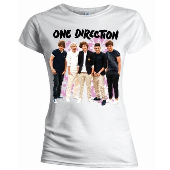 One Direction Ladies T-Shirt: Flowers (Skinny Fit) (X-Large)
