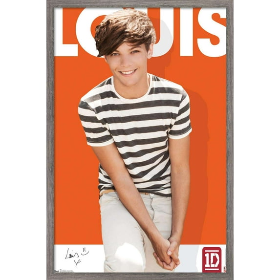 One Direction - Louis Tomlinson Wall Poster, 22.375" x 34", Framed
