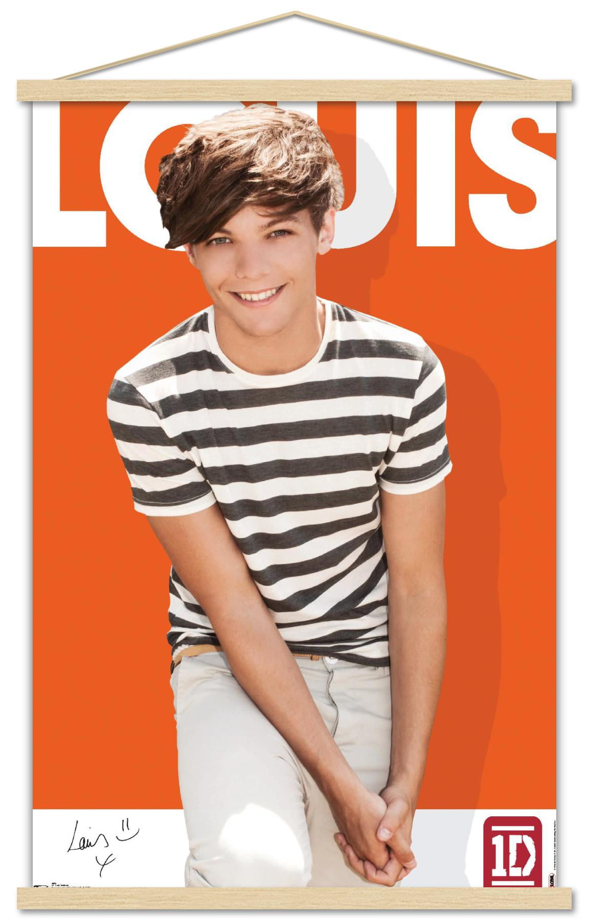One Direction - Louis Tomlinson Wall Poster with Wooden Magnetic Frame,  22.375 x 34