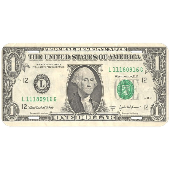 One Dollar Novelty Car Auto License Plate