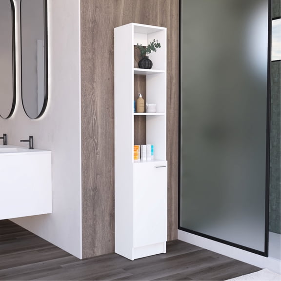 One - Door Concealed Storage - Hide Clutter in Bathroom and Living Areas