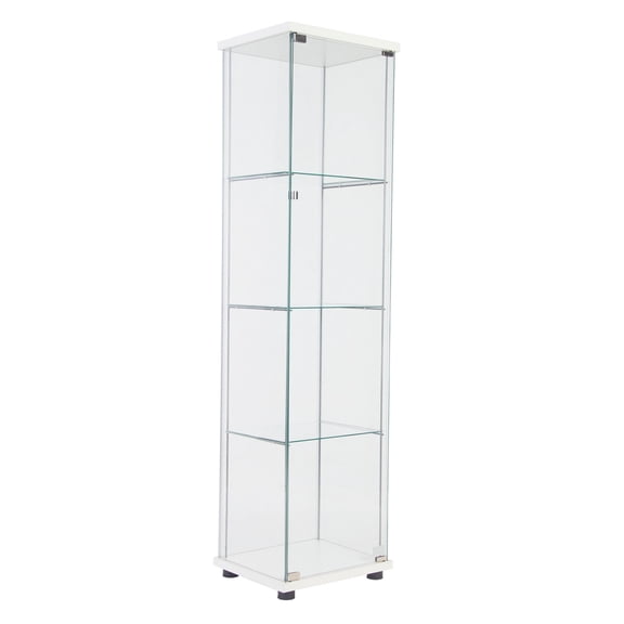 One - Door White Glass Cabinet / Showcase Decorations at Home
