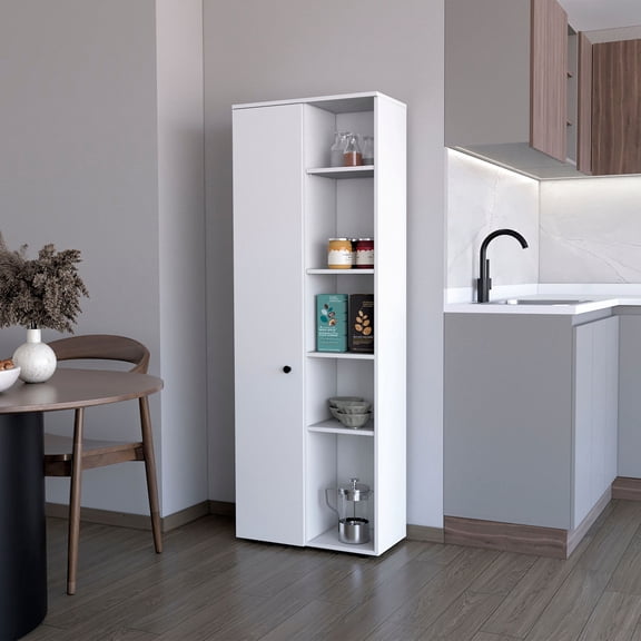 One - Door Kitchen Cabinet | Organize Kitchen Essentials with Shelves | Beautify Kitchen with Clean Design