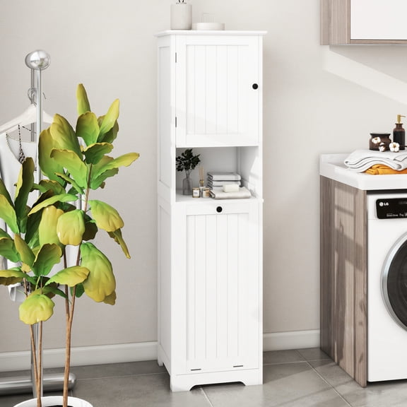 One-Door Tilt-Out Laundry Unit | Double Storage for Daily Use | High-Quality E1 MDF | Hide Dirty Laundry from Sight