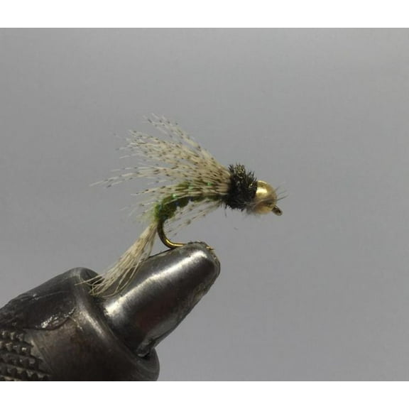One Dozen (12) - Beadhead Bird Of Prey - Olive - Nymph