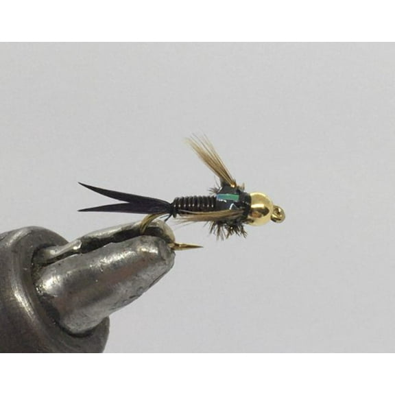 One Dozen (12) - Beadhead Copper John - Black - Nypmh