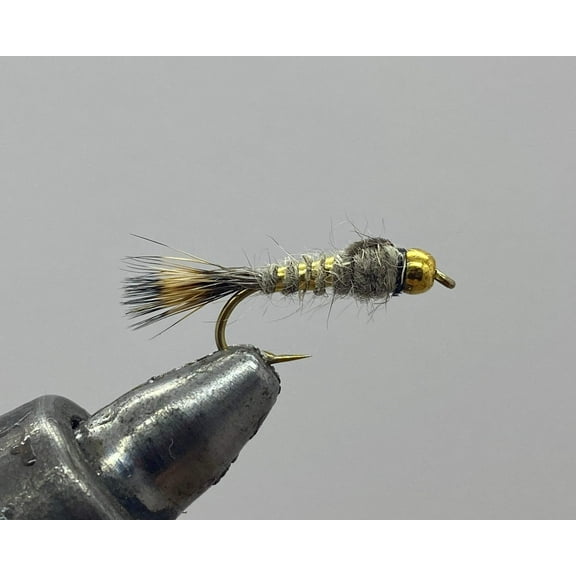 One Dozen (12) - Beadhead Gold Ribbed Hare's Ear - Nymph