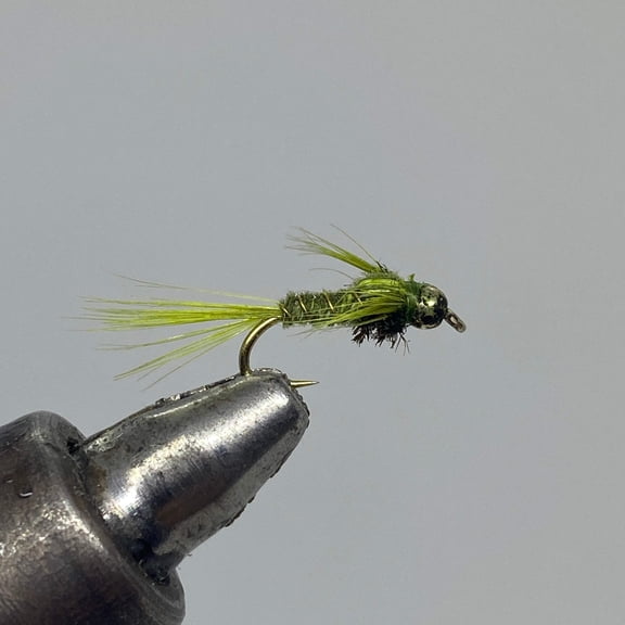 One Dozen (12) - Beadhead Pheasant Tail - Olive - Nymph